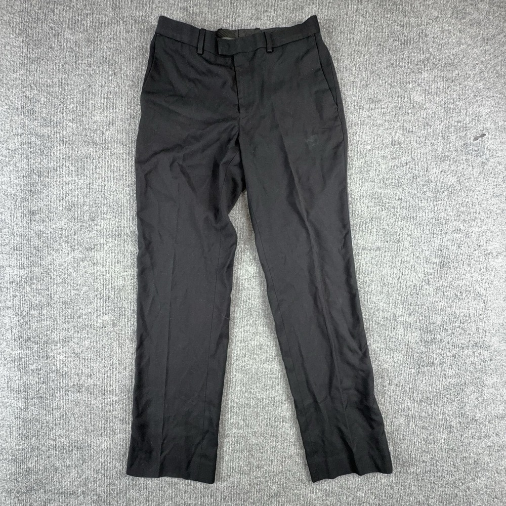 Marc Anthony Dress Pants Mens 30x30 Black Flat Front Classic Fit Microfiber